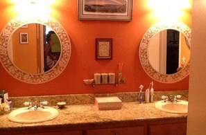 double vanity full bath  upstairs (second entry off master)