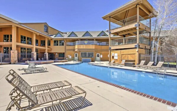 POOL across street! $5–$10 for ALL DAY pass, includes pool, spa & exercise room.