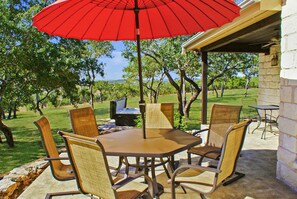 Patio view of the hot tub