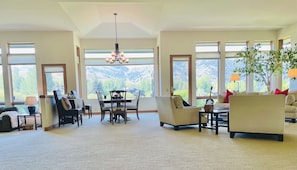 Airy open floor plan with wall to wall views.