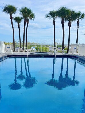 Beautiful, newly renovated beachside pool and spa