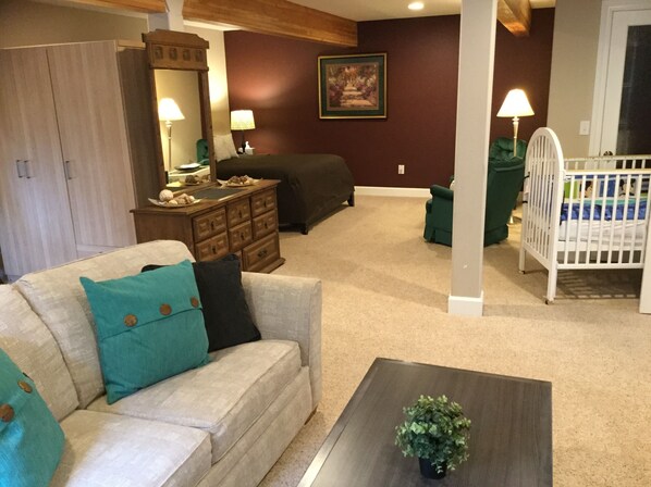 Combination Bedroom and Family room is large enough to sleep 5.