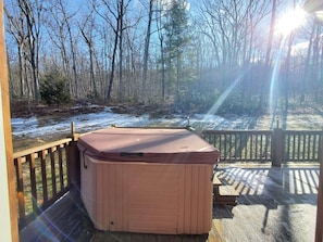 Back deck with private hottub