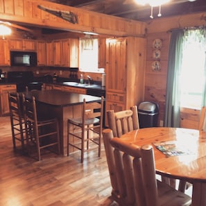 kitchen dining area with bar