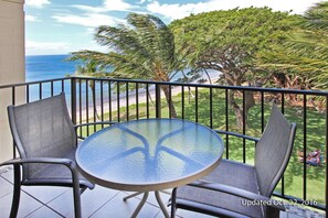 Seating for 4 and View from the lanai balcony, updated October 2016.