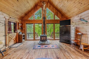 Large open floor plan links the Living and Dining Rooms.