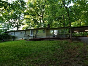 Closer look at the outside of the house.