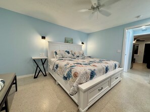 King bedroom with cedar lined drawers 
