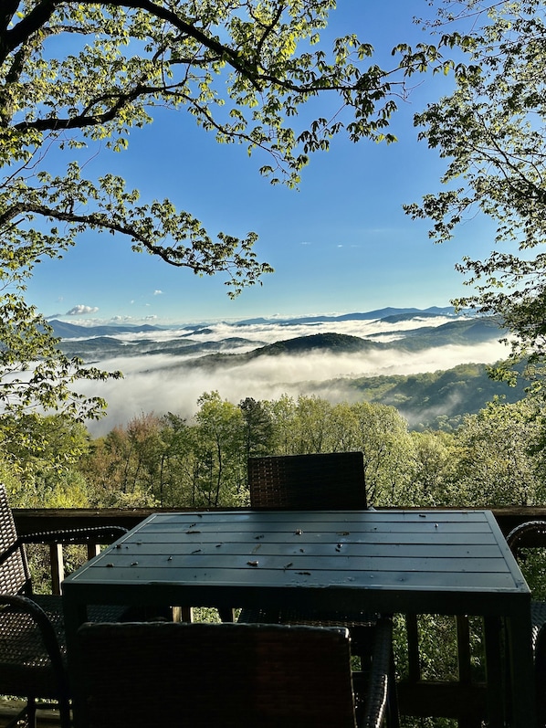 View from above the clouds. Why we call this cabin Cloud 9!