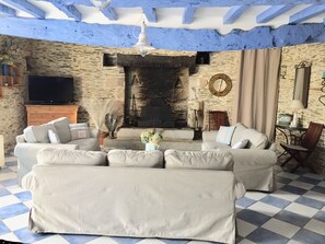 Salon avec la cheminée 