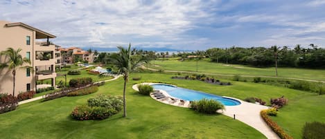 View From the Balcony.  Pool, golf and then Ocean Views.