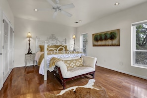 Cozy bedroom with a king size bed