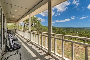 Wrap around porch with seating