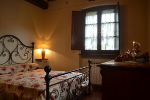 double bed, ground floor, first bedroom.