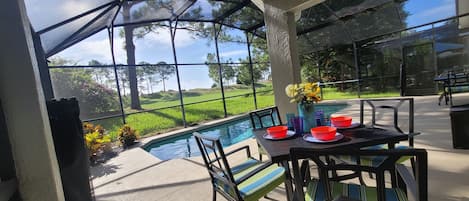 View from the covered Patio off of the Master Bedroom