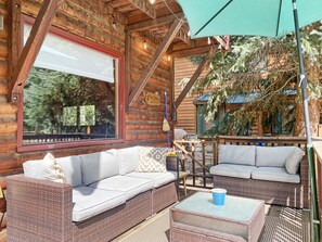 Cozy seating on the front porch 