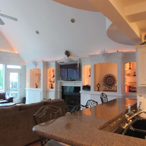 Open kitchen & living room offering an incredible gathering space for everyone!