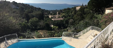 view from master bedroom to the bay of saint tropez