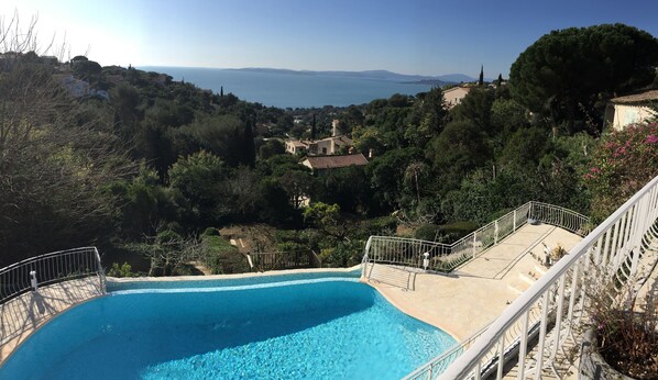 view from master bedroom to the bay of saint tropez