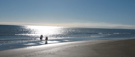 la plage au crépuscule