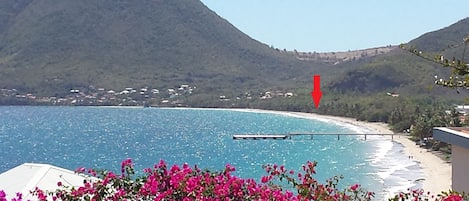 La plage et localisation de la villa RUBIS