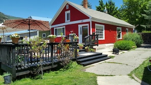 Back and side yard with deck.