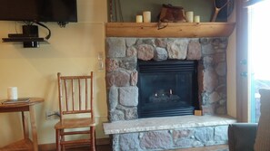 stone gas fireplace