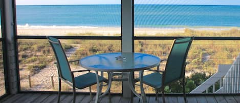 Part of View from family room screened-in porch - one of three decks on ocean!