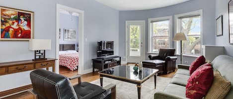 Living Room with a view, and balcony door