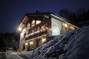 Chalet at night