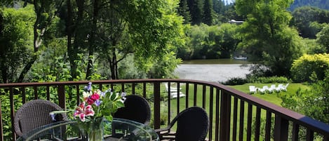 Looking from the deck to the Russian River and summer island