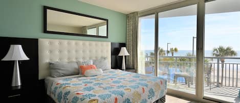 Master bedroom with ocean front balcony 