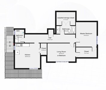 over 1150 sq ft 
floor plan of the apartment  