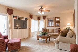 Living room with big screen TV