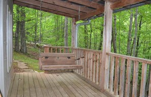 Lower level porch with swing 