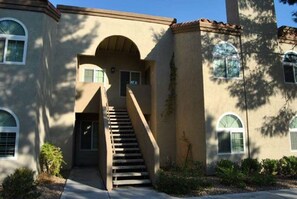 Private entrance with electronic door lock, up the stairs on the right side 