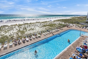 View of the gulf and gulf pool from the balcony