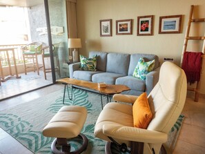 Spacious living area to relax and enjoy the views or the 50 in HD flat screen TV
