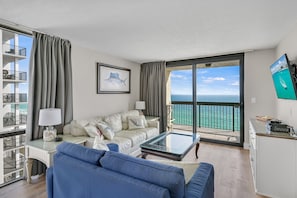 Front seat views of the beach and the gulf