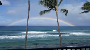 Not only rainbows from your Lanai, but also (in season) whales & turtles 