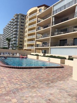 Private residents and guests only pool overlooking the ocean