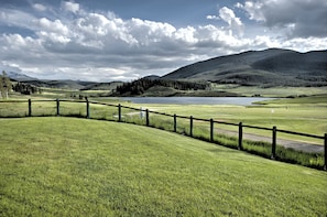 View from pool area next to golf clubhouse.