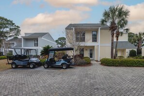 Two golf carts are included with the rental. 