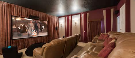 Stunning Home Theater with 110" Screen, Projector