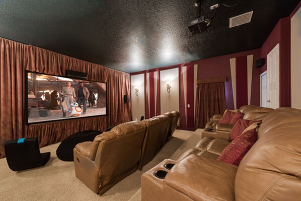 Stunning Home Theater with 110" Screen, Projector