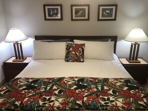 Master bedroom has a king bed