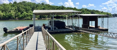 Boat Dock with Swim Deck and an Extra Boat Slip to Park Your Boat or Watercraft.