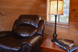 Upstairs reading space with comfy recliner