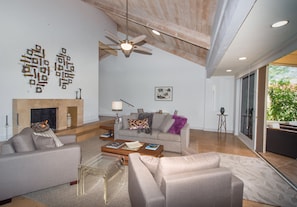 Living Room With Vaulted Ceiling