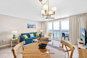 Living room with ocean view from 17th floor
